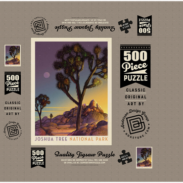 Joshua Tree National Park: Into The Evening, Vintage Poster 500 Jigsaw Puzzle box 3D Modell