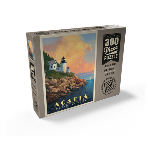 Acadia National Park: Lighthouse, Vintage Poster 300 Jigsaw Puzzle box view2