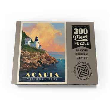 Acadia National Park: Lighthouse, Vintage Poster 300 Jigsaw Puzzle box view3