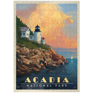 puzzleplate Acadia National Park: Lighthouse, Vintage Poster 300 Jigsaw Puzzle
