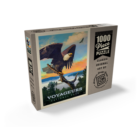 Voyageurs National Park: Bald Eagle, Vintage Poster 1000 Jigsaw Puzzle box view2