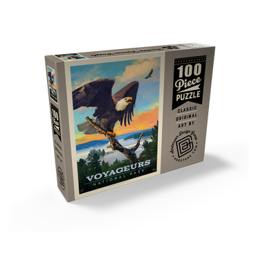 Voyageurs National Park: Bald Eagle, Vintage Poster 100 Jigsaw Puzzle box view2