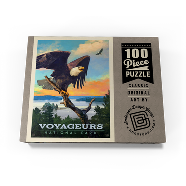 Voyageurs National Park: Bald Eagle, Vintage Poster 100 Jigsaw Puzzle box view3