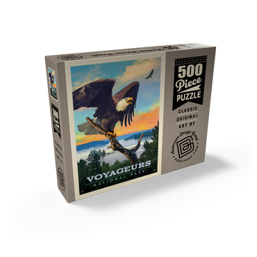 Voyageurs National Park: Bald Eagle, Vintage Poster 500 Jigsaw Puzzle box view2