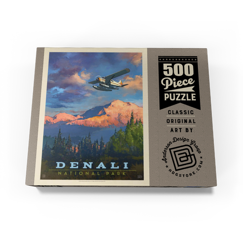 Denali National Park: Back Country, Vintage Poster 500 Jigsaw Puzzle box view3
