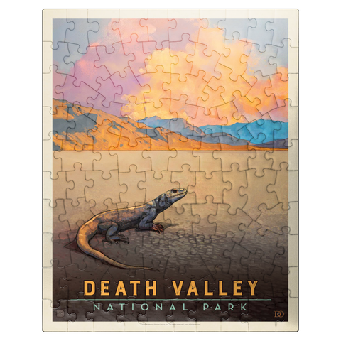 puzzleplate Death Valley National Park: Chuckwalla Lizard, Vintage Poster 100 Jigsaw Puzzle