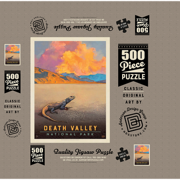 Death Valley National Park: Chuckwalla Lizard, Vintage Poster 500 Jigsaw Puzzle box 3D Modell