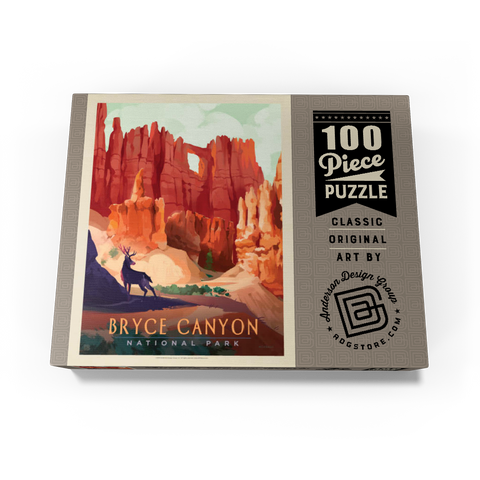 Bryce Canyon National Park: Mule Deer, Vintage Poster 100 Jigsaw Puzzle box view3