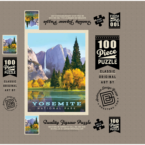 Yosemite National Park: Golden Vista, Vintage Poster 100 Jigsaw Puzzle box 3D Modell