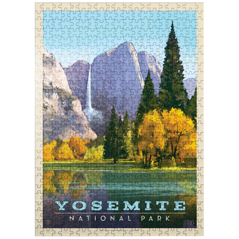 puzzleplate Yosemite National Park: Golden Vista, Vintage Poster 500 Jigsaw Puzzle