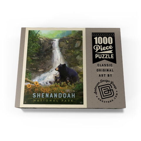 Shenandoah National Park: Bear Family, Vintage Poster 1000 Jigsaw Puzzle box view3