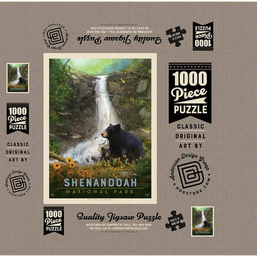 Shenandoah National Park: Bear Family, Vintage Poster 1000 Jigsaw Puzzle box 3D Modell