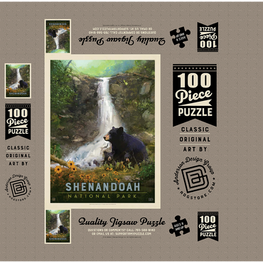 Shenandoah National Park: Bear Family, Vintage Poster 100 Jigsaw Puzzle box 3D Modell