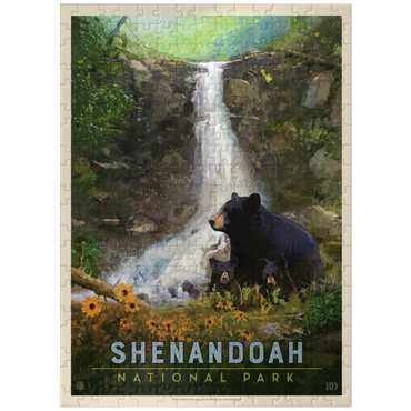 puzzleplate Shenandoah National Park: Bear Family, Vintage Poster 300 Jigsaw Puzzle