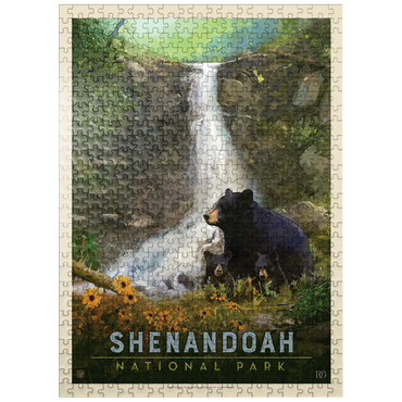 puzzleplate Shenandoah National Park: Bear Family, Vintage Poster 500 Jigsaw Puzzle
