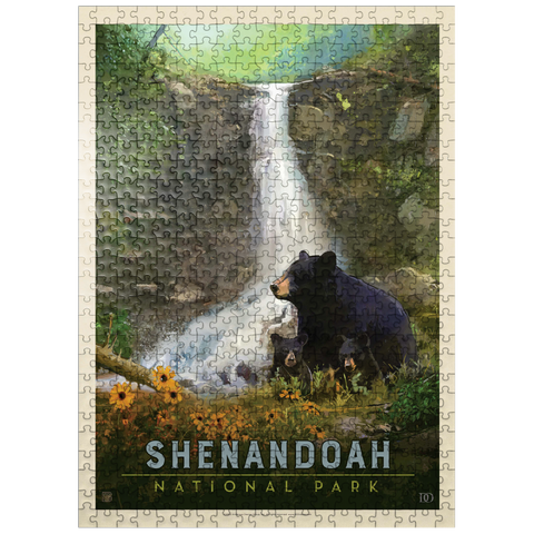 puzzleplate Shenandoah National Park: Bear Family, Vintage Poster 500 Jigsaw Puzzle