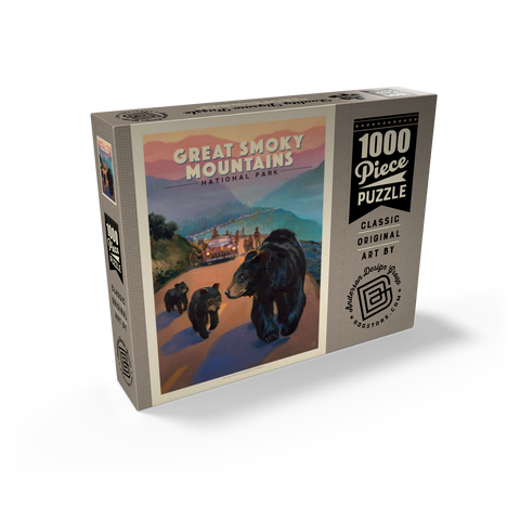 Great Smoky Mountains National Park: Bear Jam, Vintage Poster 1000 Jigsaw Puzzle box view2