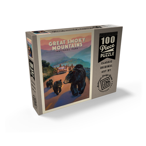 Great Smoky Mountains National Park: Bear Jam, Vintage Poster 100 Jigsaw Puzzle box view2