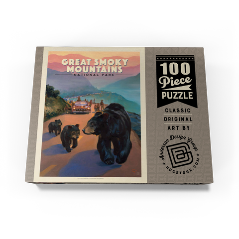 Great Smoky Mountains National Park: Bear Jam, Vintage Poster 100 Jigsaw Puzzle box view3