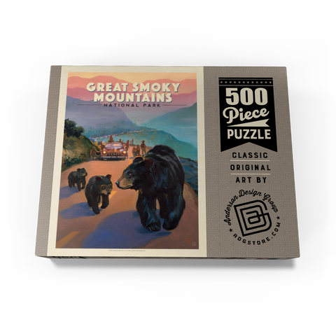 Great Smoky Mountains National Park: Bear Jam, Vintage Poster 500 Jigsaw Puzzle box view3