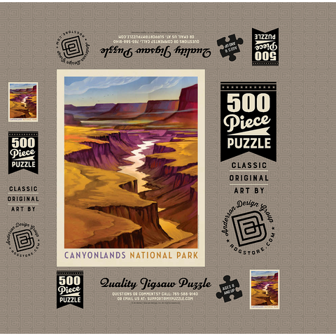 Canyonlands National Park: River View, Vintage Poster 500 Jigsaw Puzzle box 3D Modell