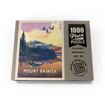 Mount Rainier National Park: Daybreak, Vintage Poster 1000 Jigsaw Puzzle box view3