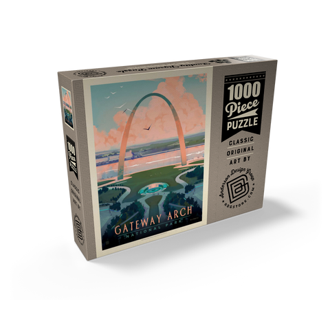 Gateway Arch National Park: Bird's-eye View, Vintage Poster 1000 Jigsaw Puzzle box view2