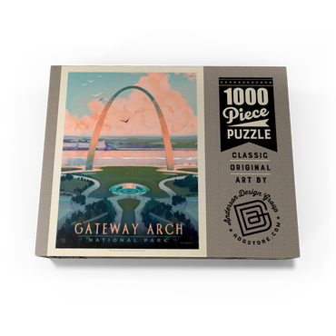 Gateway Arch National Park: Bird's-eye View, Vintage Poster 1000 Jigsaw Puzzle box view3