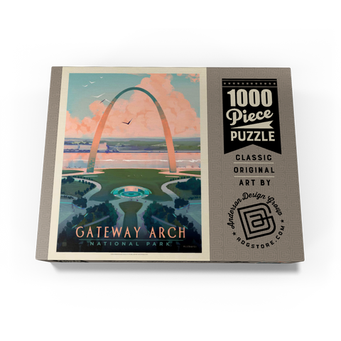 Gateway Arch National Park: Bird's-eye View, Vintage Poster 1000 Jigsaw Puzzle box view3