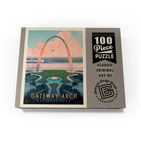 Gateway Arch National Park: Bird's-eye View, Vintage Poster 100 Jigsaw Puzzle box view3