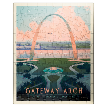 puzzleplate Gateway Arch National Park: Bird's-eye View, Vintage Poster 100 Jigsaw Puzzle