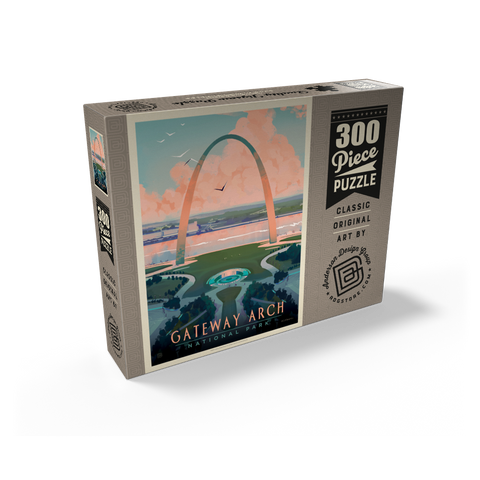 Gateway Arch National Park: Bird's-eye View, Vintage Poster 300 Jigsaw Puzzle box view2