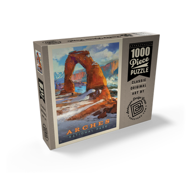 Arches National Park: Snowy Delicate Arch, Vintage Poster 1000 Jigsaw Puzzle box view2