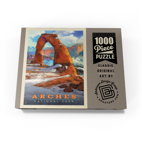 Arches National Park: Snowy Delicate Arch, Vintage Poster 1000 Jigsaw Puzzle box view3