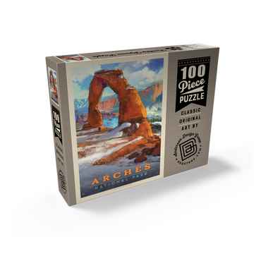 Arches National Park: Snowy Delicate Arch, Vintage Poster 100 Jigsaw Puzzle box view2