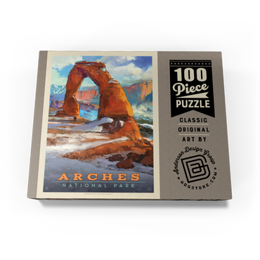Arches National Park: Snowy Delicate Arch, Vintage Poster 100 Jigsaw Puzzle box view3