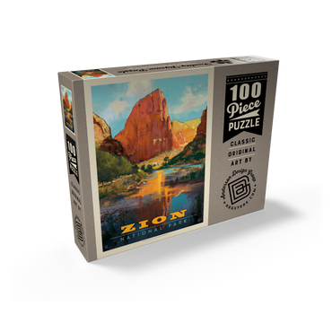 Zion National Park: Virgin River Valley, Vintage Poster 100 Jigsaw Puzzle box view2