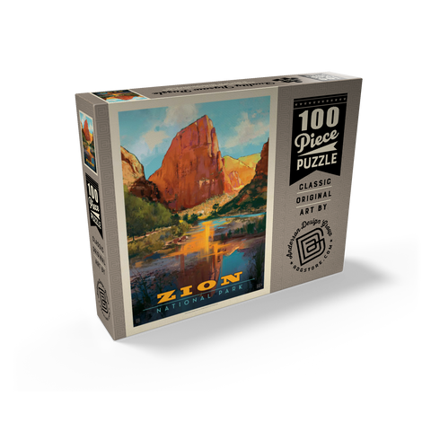 Zion National Park: Virgin River Valley, Vintage Poster 100 Jigsaw Puzzle box view2
