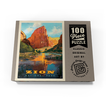 Zion National Park: Virgin River Valley, Vintage Poster 100 Jigsaw Puzzle box view3