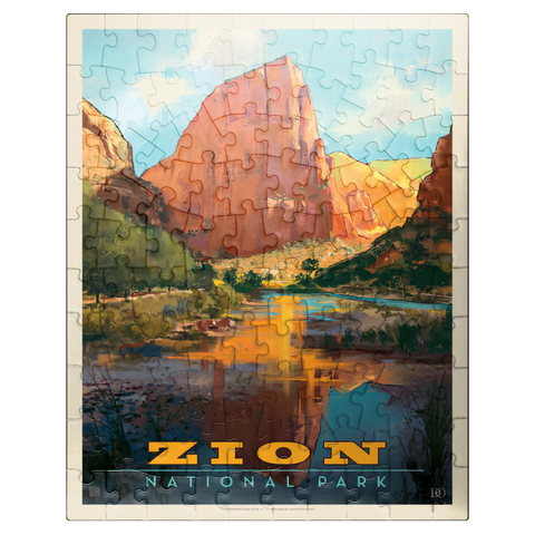 puzzleplate Zion National Park: Virgin River Valley, Vintage Poster 100 Jigsaw Puzzle