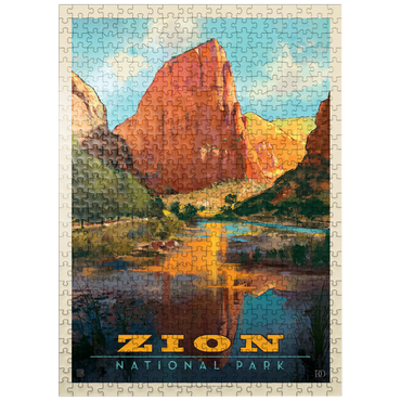 puzzleplate Zion National Park: Virgin River Valley, Vintage Poster 500 Jigsaw Puzzle