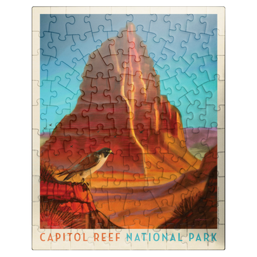 puzzleplate Capitol Reef National Park: Falcon Roost, Vintage Poster 100 Jigsaw Puzzle