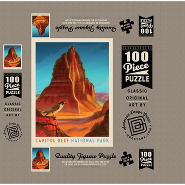 Capitol Reef National Park: Falcon Roost, Vintage Poster 100 Jigsaw Puzzle box 3D Modell
