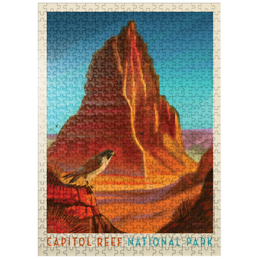 puzzleplate Capitol Reef National Park: Falcon Roost, Vintage Poster 500 Jigsaw Puzzle