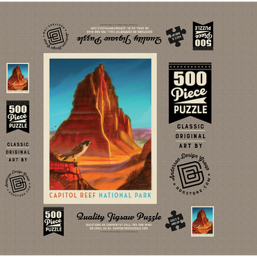 Capitol Reef National Park: Falcon Roost, Vintage Poster 500 Jigsaw Puzzle box 3D Modell