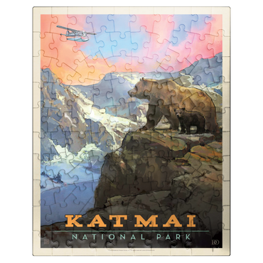 puzzleplate Katmai National Park: Mountain View, Vintage Poster 100 Jigsaw Puzzle
