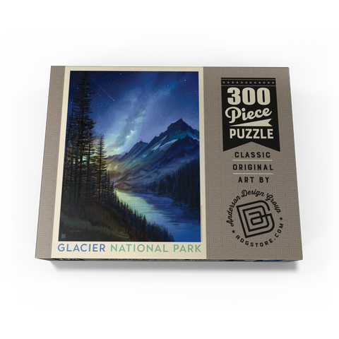 Glacier National Park: Starlight, Vintage Poster 300 Jigsaw Puzzle box view3