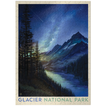 puzzleplate Glacier National Park: Starlight, Vintage Poster 300 Jigsaw Puzzle