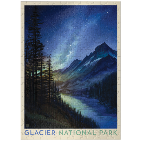 puzzleplate Glacier National Park: Starlight, Vintage Poster 300 Jigsaw Puzzle