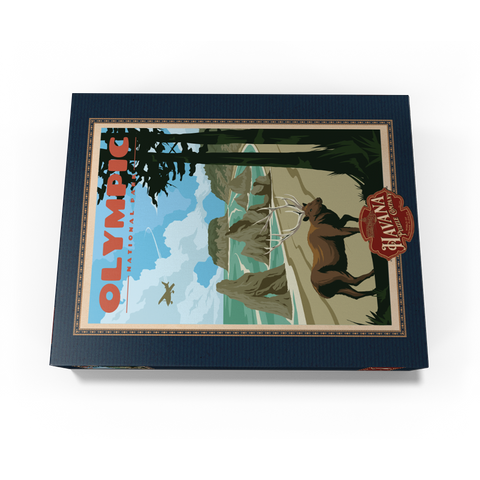 Olympic National Park - Wapiti at Ruby Beach, Vintage Travel Poster 300 Jigsaw Puzzle box view3
